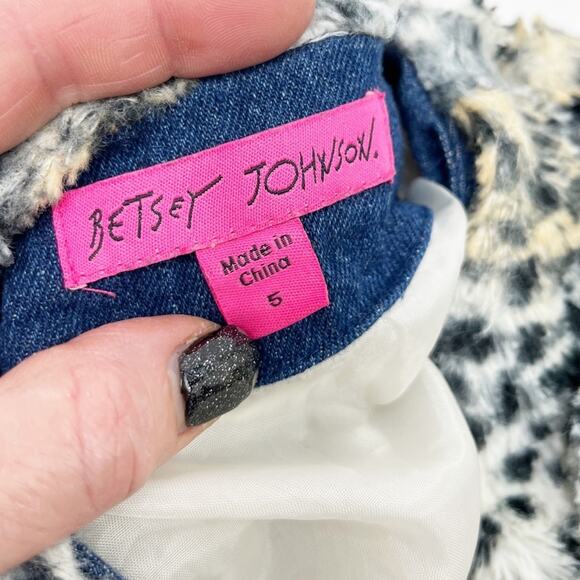 Betsey Johnson Toddler Faux Fur Coat Jacket Cheetah Leopard Cozy Designer Size 5 - Picture 7 of 9
